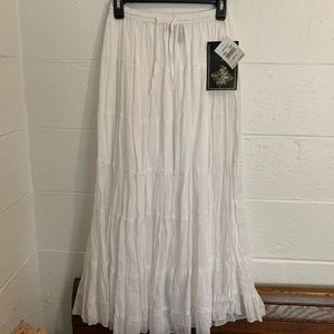 Long White Cotton Skirt